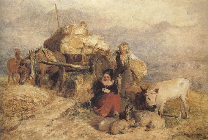 Sir edwin henry landseer,R.A. Sketch for Harvest in the Highlands (mk37) China oil painting art
